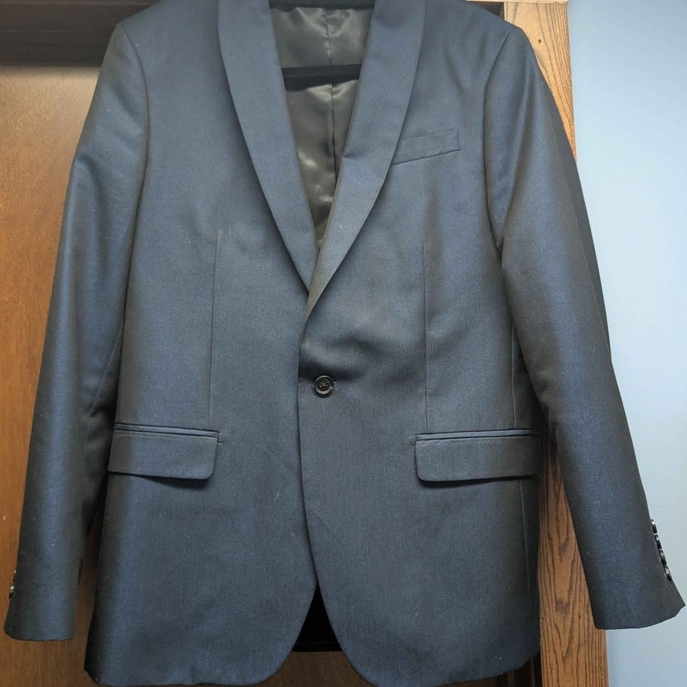 Men's Metallic Blue Suit Coat